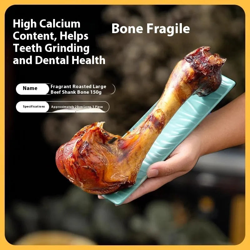 Pet molar rod dental chew for dogs in three sizes with high-calcium formulation and roasted ox bone flavour