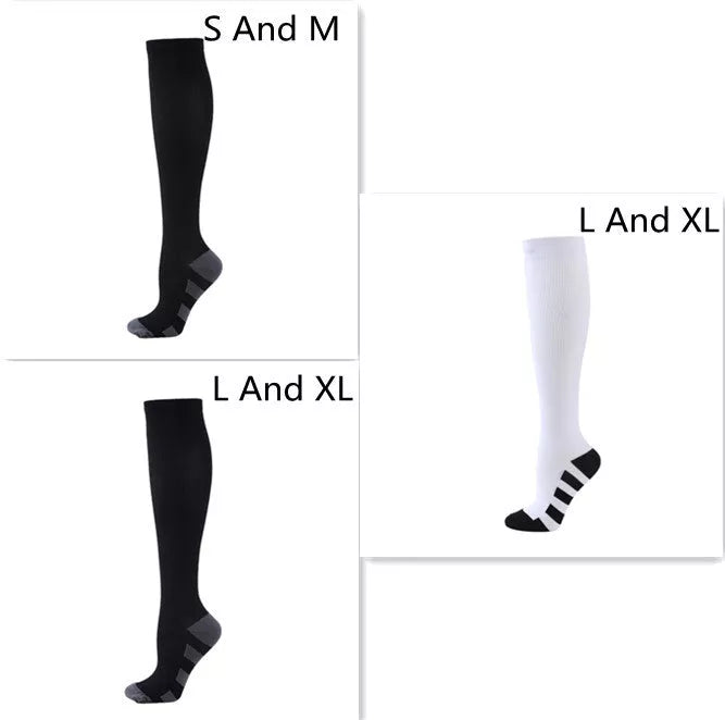Athletic compression socks with three-bar design for men and women