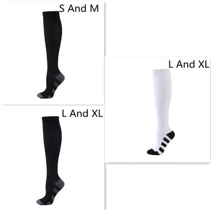 Athletic compression socks with three-bar design for men and women
