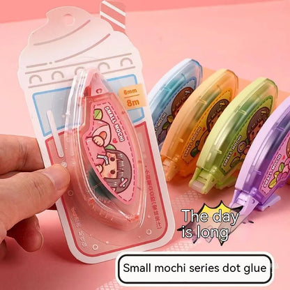 Hand Account Dotting Glue in peach juice colour with cute card packing for stationery adhesive supplies