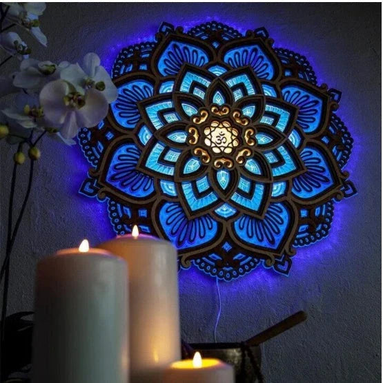 Mesmerizing Mandala Light - Elevate your meditation sanctuary with this captivating LED night light in mandala or elephant designs.