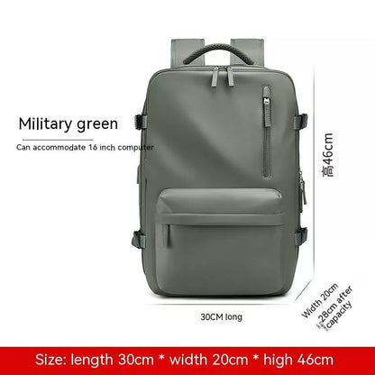 Expansion Backpack with Dry Wet Separation in Light Gray