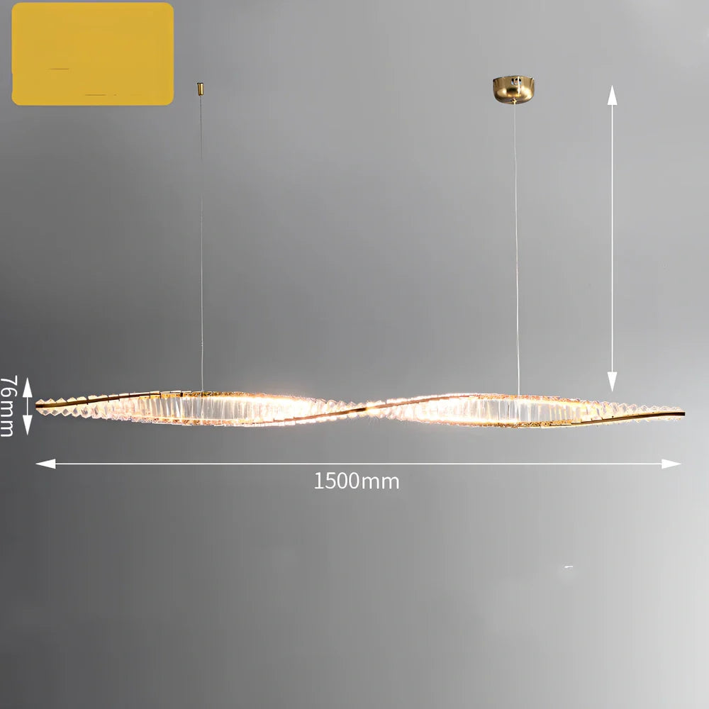 Italian crystal chandelier with LED lighting in three diameter sizes and adjustable height for dining tables