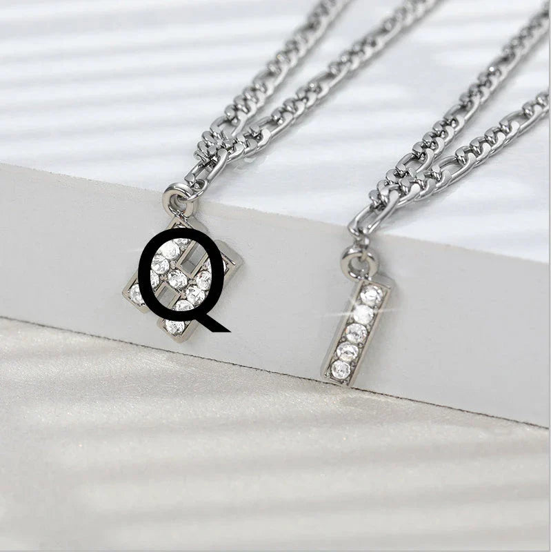 Personalized Stainless Steel Letter Anklet with Sparkling Zircon Accents