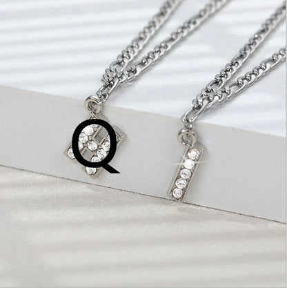 Personalized Stainless Steel Letter Anklet with Sparkling Zircon Accents