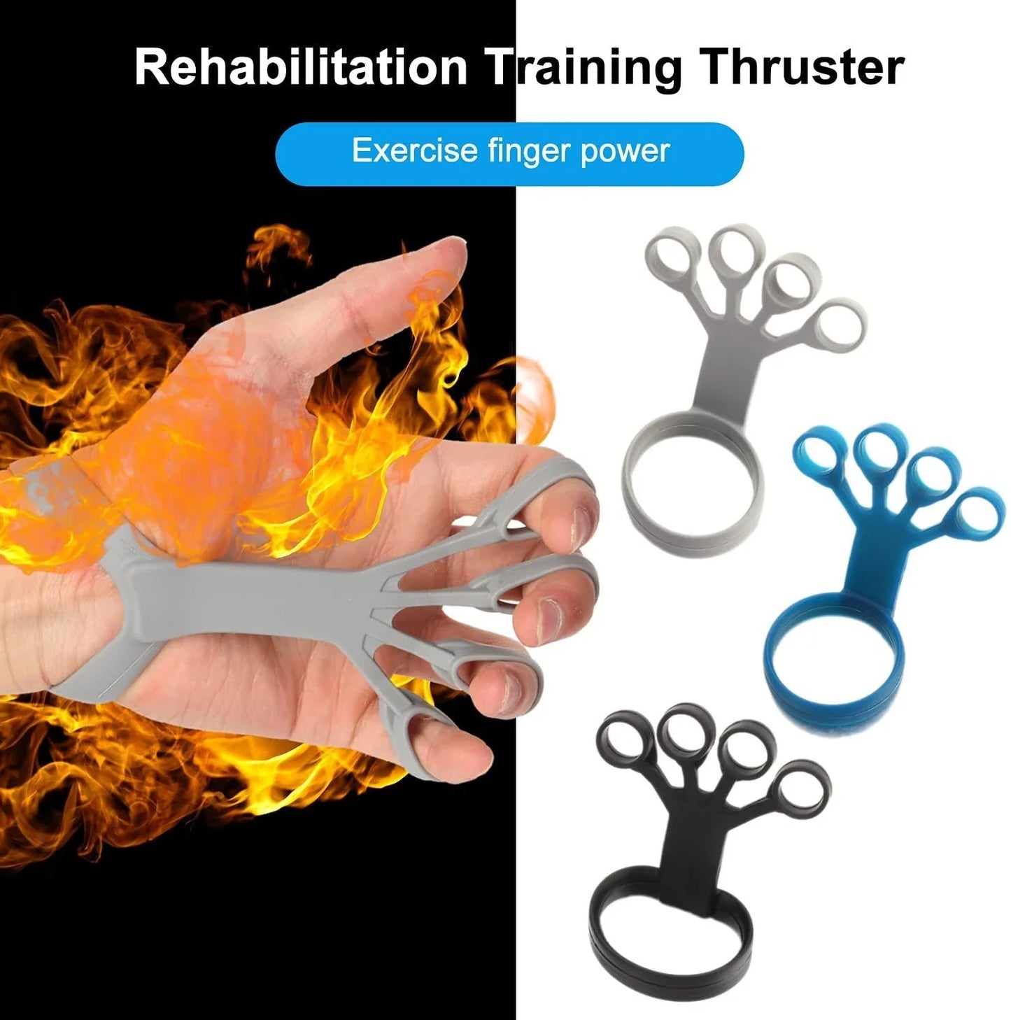 Silicone hand grip exerciser with various color options for strengthening fingers and relieving arthritis pain