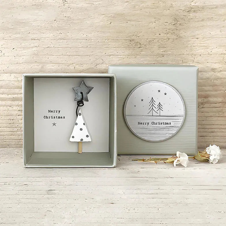 Boxed resin Guardian Angel ornament with modern design in multiple style options