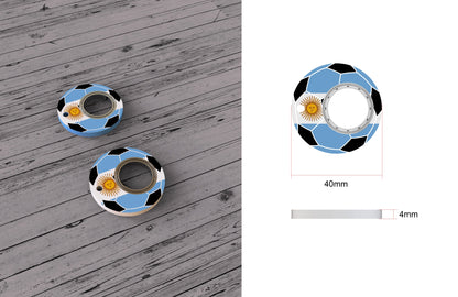 Football World Cup Fidget Spinner Keychain with Bottle Opener - Stress Relief Tool