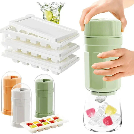 Ice tray with twist-release mechanism for easy ice cube removal, made of high-quality materials and available in various colors