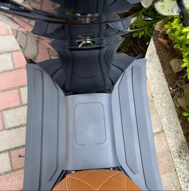 3D rubber motorcycle front foot pad accessory in black/grey or bronze/gold colour options.