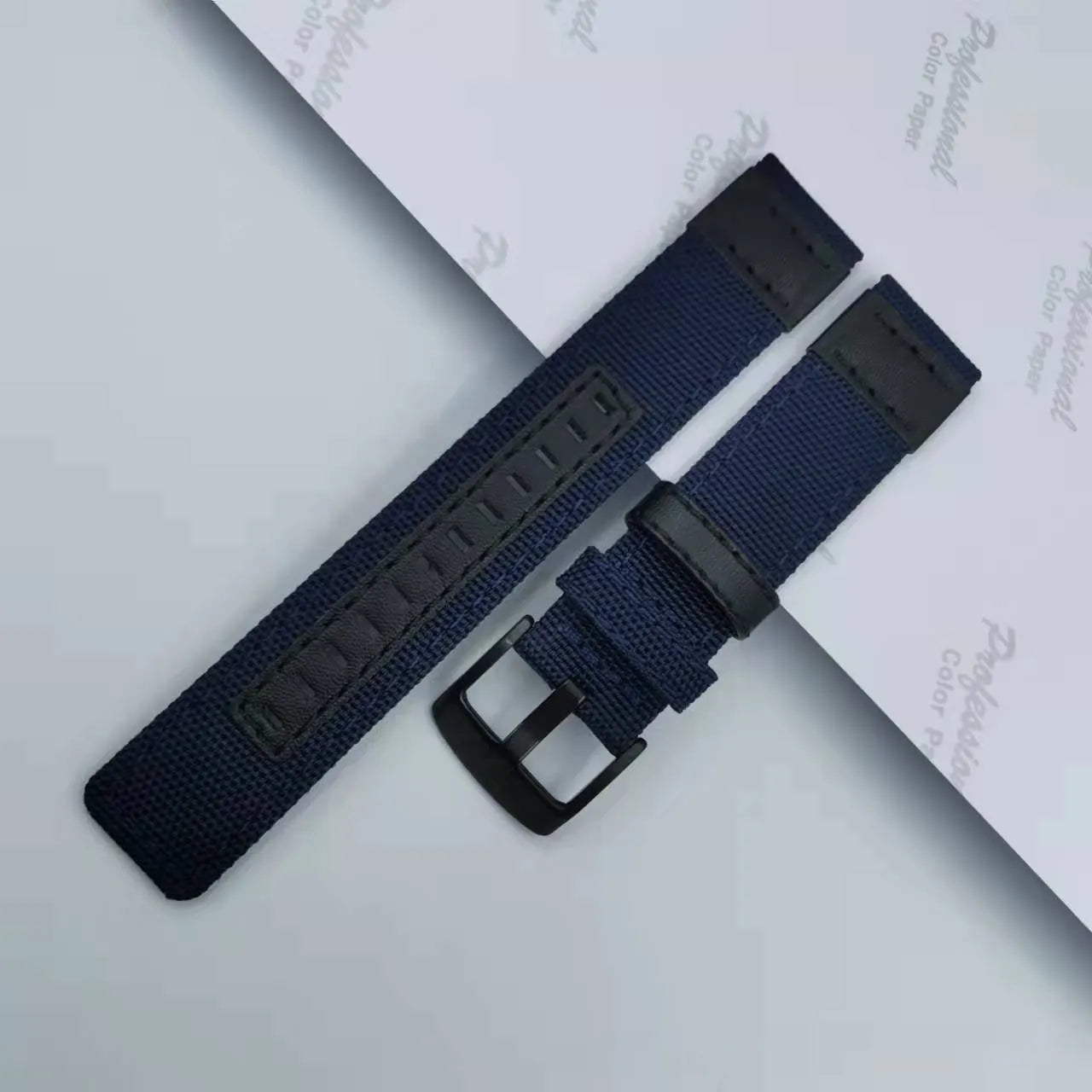 Canvas watch strap in Oxford cloth with size options from 20mm to 24mm width in six colour variations