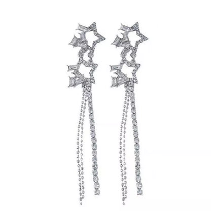 XINGX Water Drop Tassel Earrings in gold alloy with geometric design