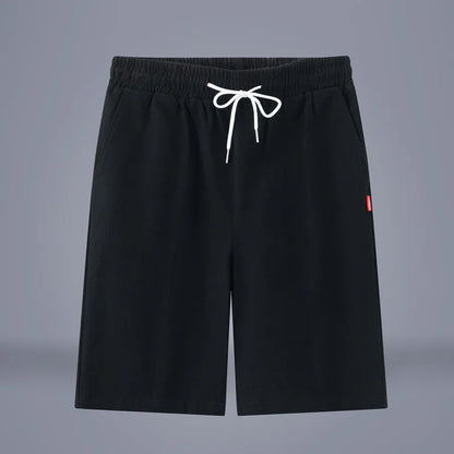 Chinese-style solid colour cropped pants with drawstring waist in cotton linen blend fabric