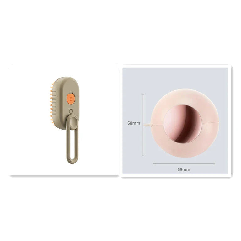 Versatile pet grooming brush with steam spray function for deep cleaning and rejuvenating your pet's coat