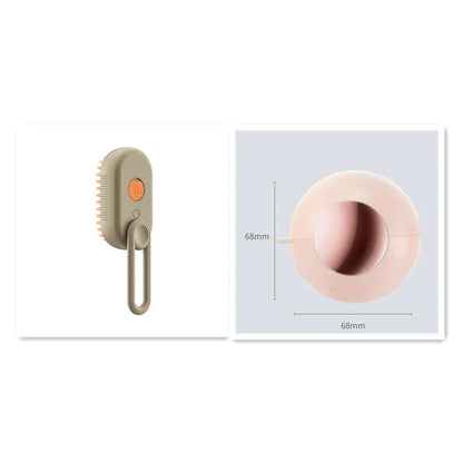 Versatile pet grooming brush with steam spray function for deep cleaning and rejuvenating your pet's coat