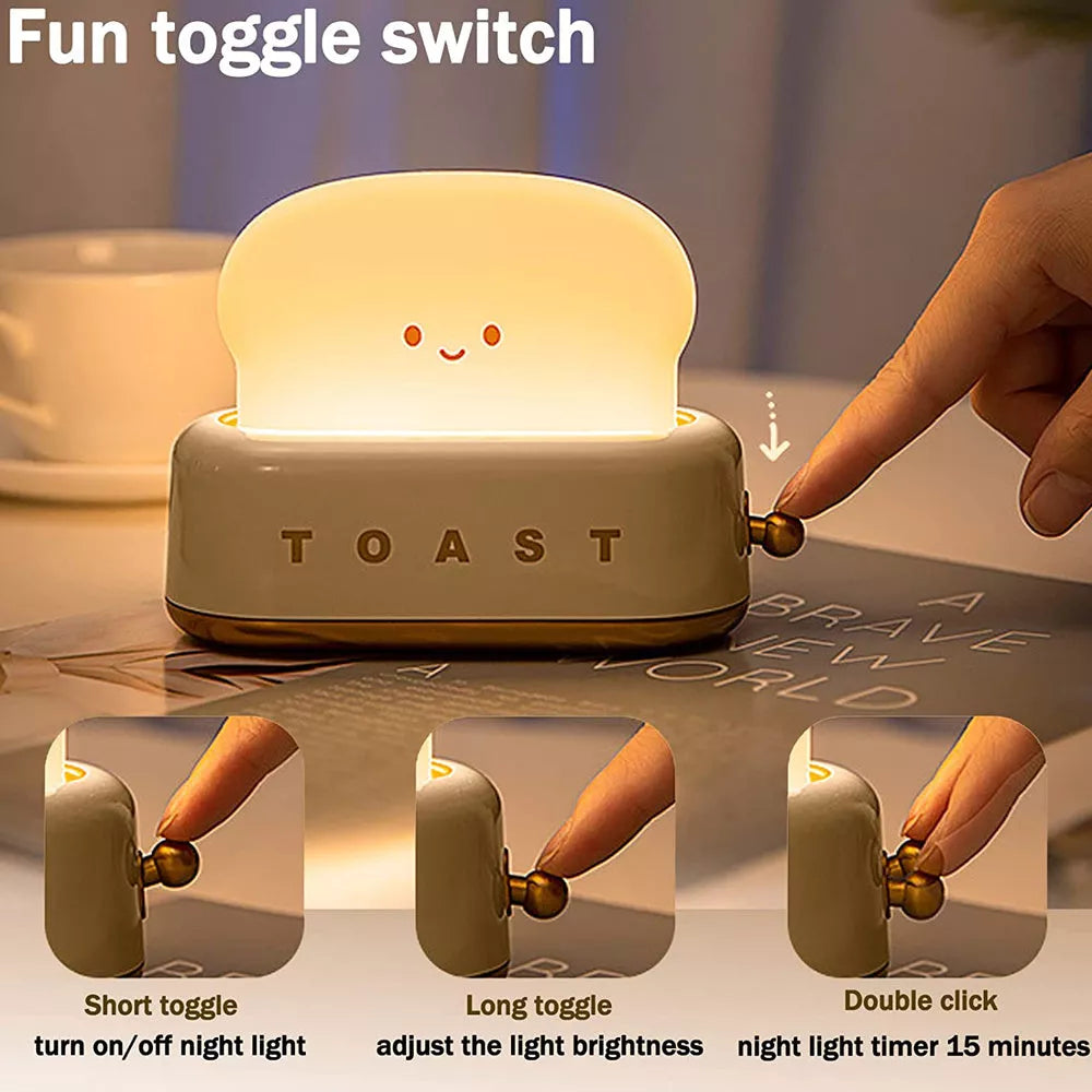 Creative LED Bread Maker Night Light with USB charging and dimming function