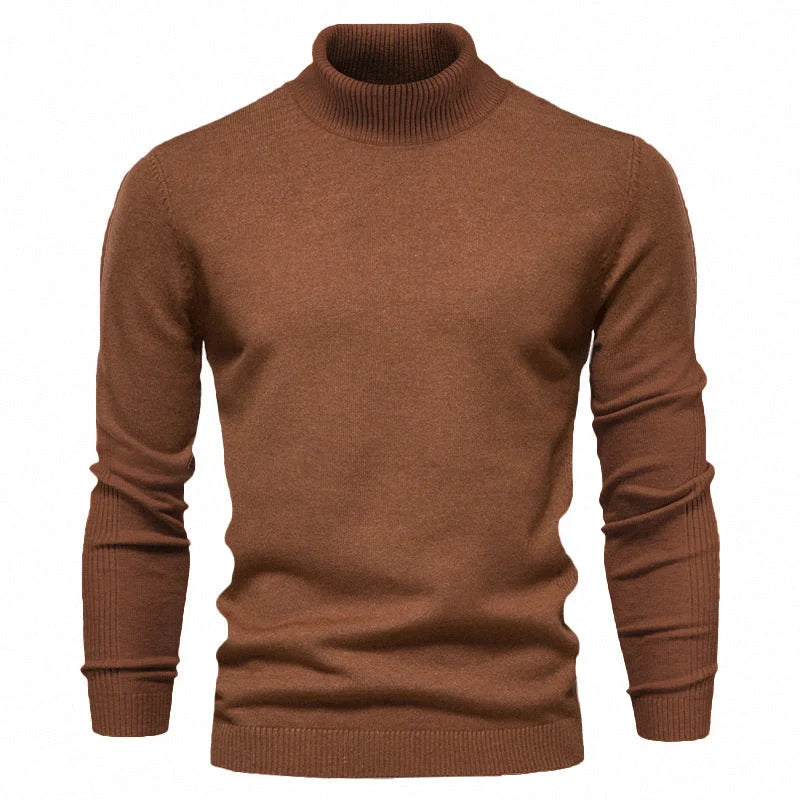 Men's slim fit turtleneck sweater in various colors for winter casual wear