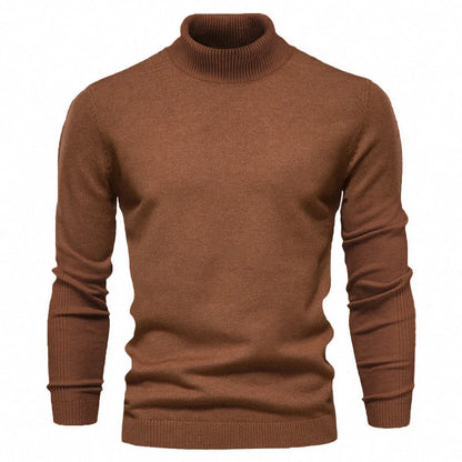 Men's slim fit turtleneck sweater in various colors for winter casual wear