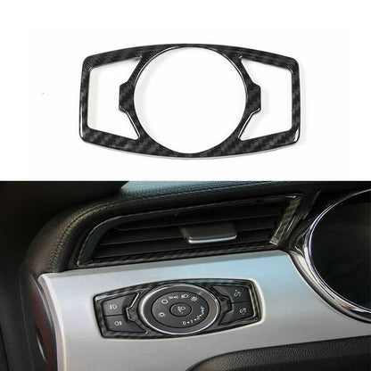 Carbon fibre decorative paster for Ford F150 Wild Horse headlight control panel.