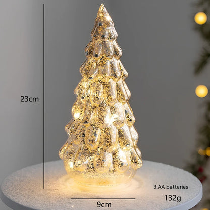 Cloth Christmas decoration models including battery-powered old man and tree for table and window use, 10-20cm height