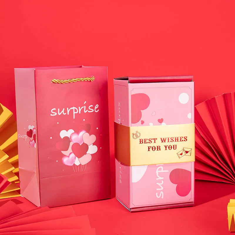 DIY folding paper surprise gift box with bouncing boxes for birthdays and holidays