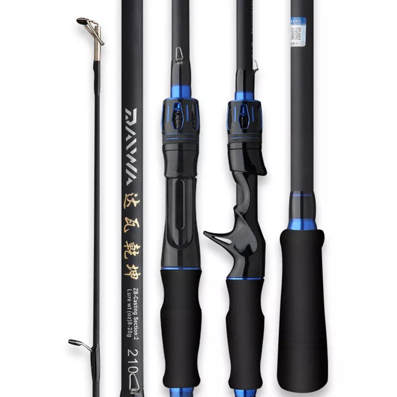 Carbon Luya Long-range Fishing Rod in red and blue colors for sea and freshwater fishing
