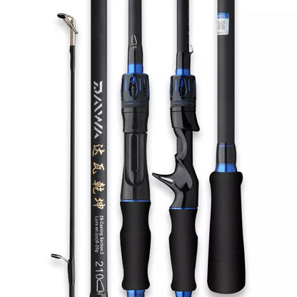 Carbon Luya Long-range Fishing Rod in red and blue colors for sea and freshwater fishing
