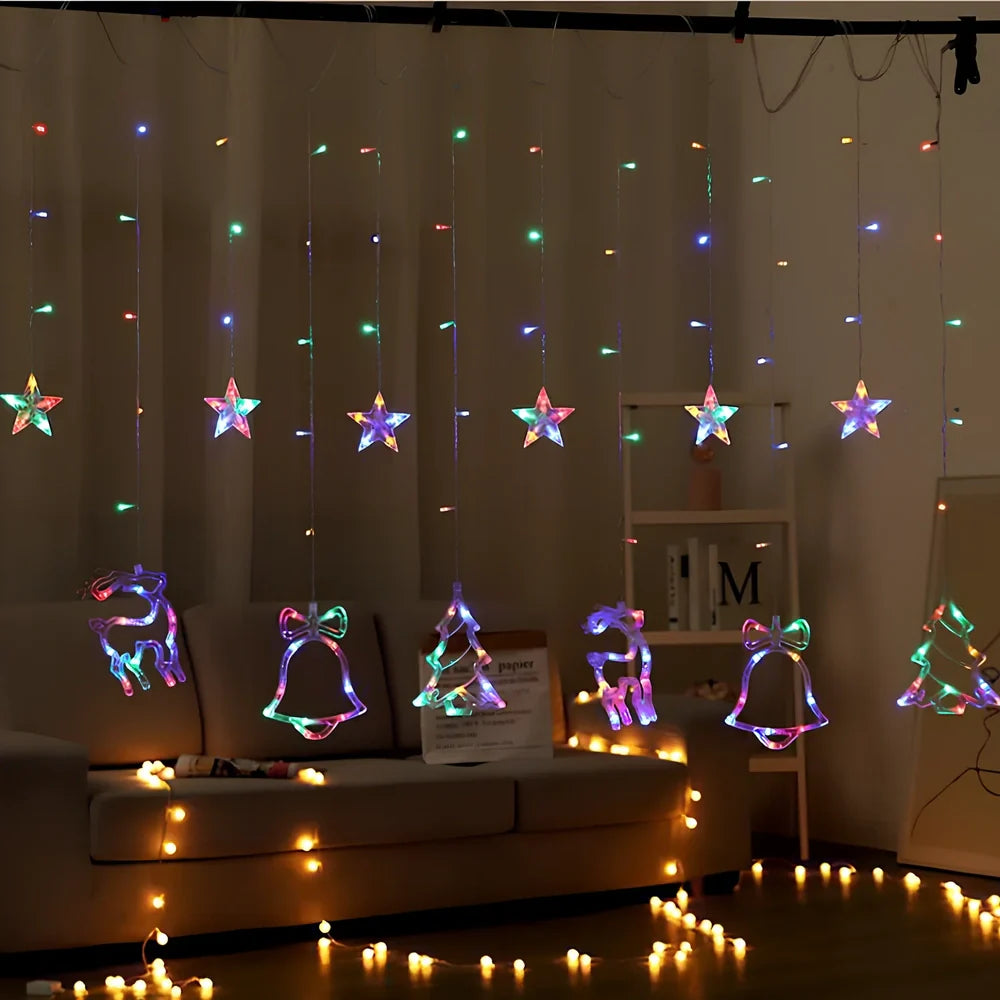 Lantern Creative LED light string with bell, star, tree, and elk shapes along 3 metres of waterproof decorative lighting