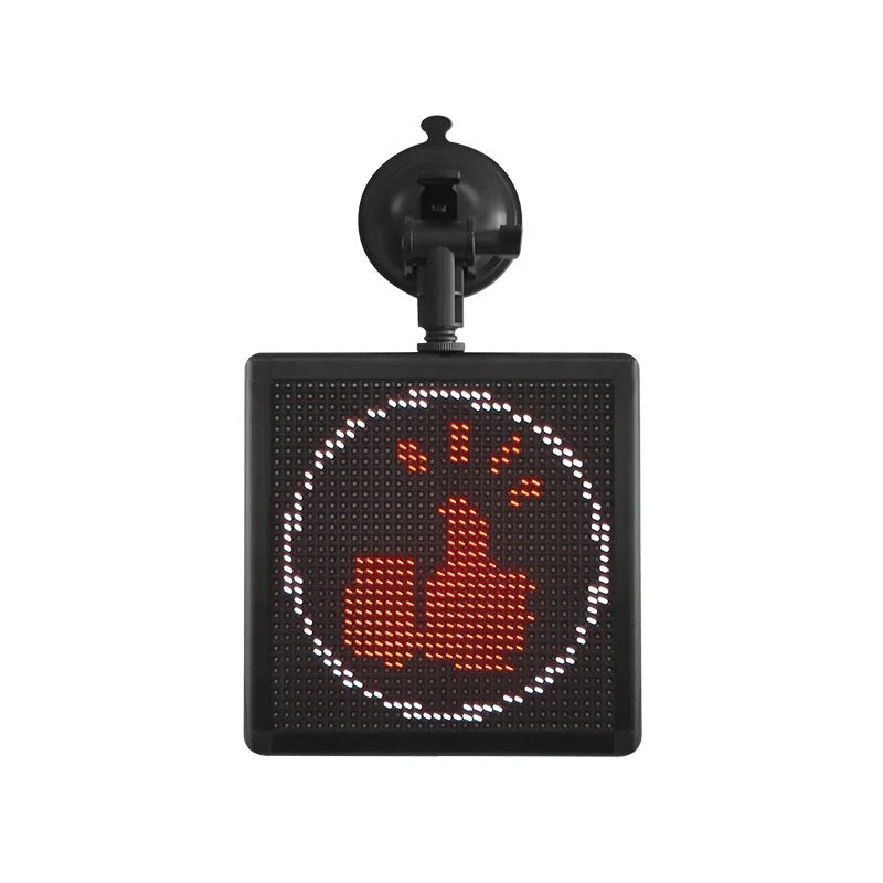 Car Rear Window LED Emoticon Screen displaying vibrant seven-color message