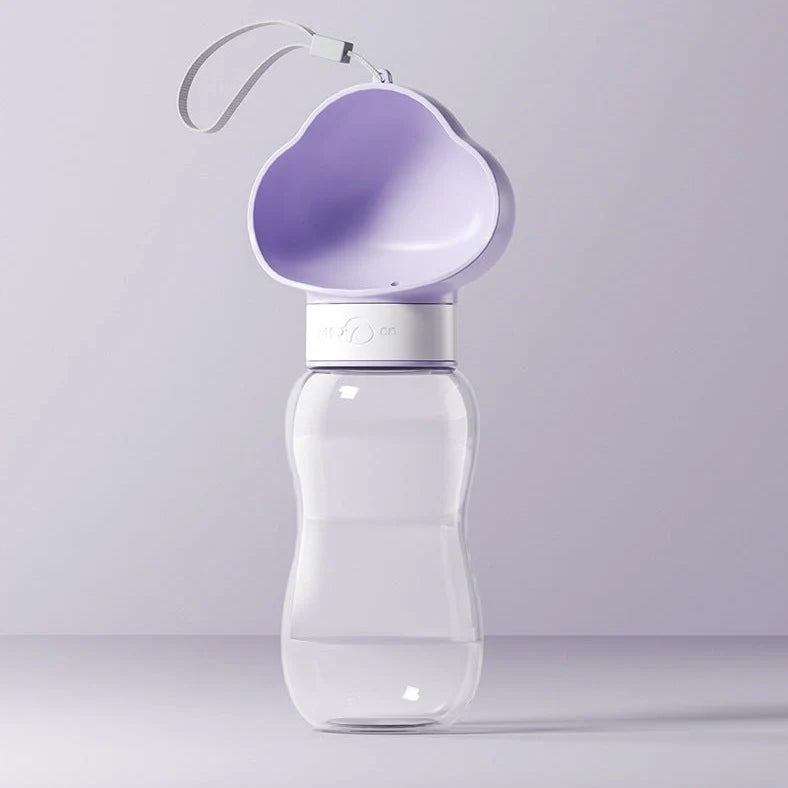 Go Out Water Cup portable dog drinking bottle with wide opening and twist-turn mechanism in cloud white colour