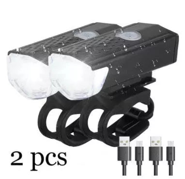 USB rechargeable bicycle front light in multiple colors for enhanced night riding safety