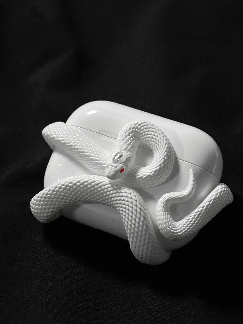 Creepy snake-themed silicone case for AirPods Pro with detailed design for Halloween and everyday style