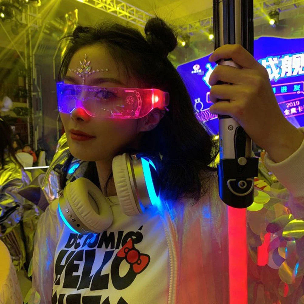 Vibrant LED party glasses with customizable color-changing effects, perfect for festivals, concerts, and celebrations