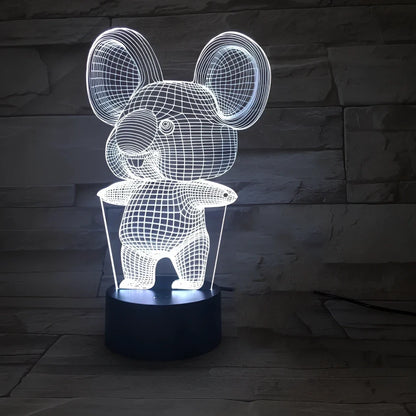 Koala night light with seven colour options and compact 87x87x42mm base