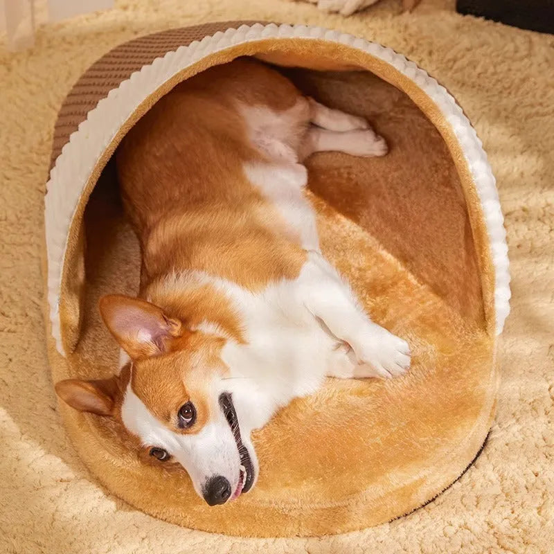 Blue removable cover dog sleeping bag nest bed for medium dogs