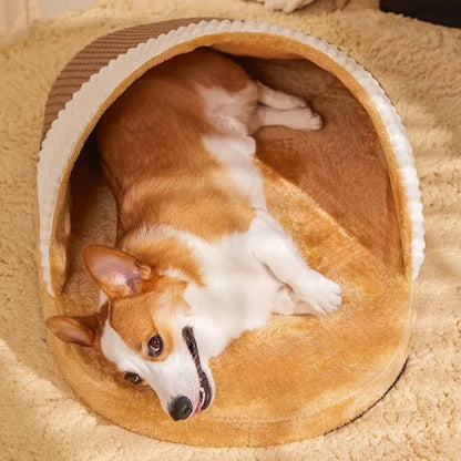 Blue removable cover dog sleeping bag nest bed for medium dogs