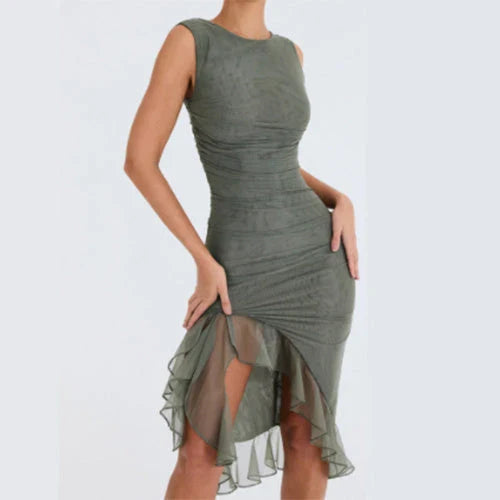 Slim, sleeveless mini dress in various colors, perfect for summer parties and clubs