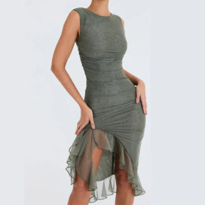 Slim, sleeveless mini dress in various colors, perfect for summer parties and clubs