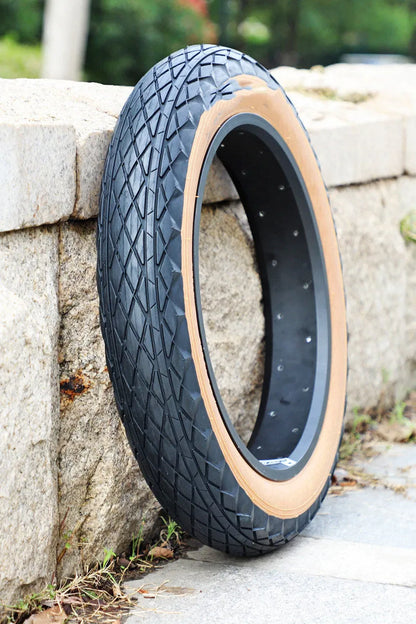 Brown rubber tyre for snowmobile and electric beach car, size 20x4.0 inches.