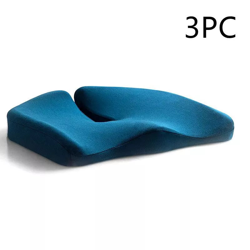 Memory foam seat cushion with non-slip bottom for office and car use