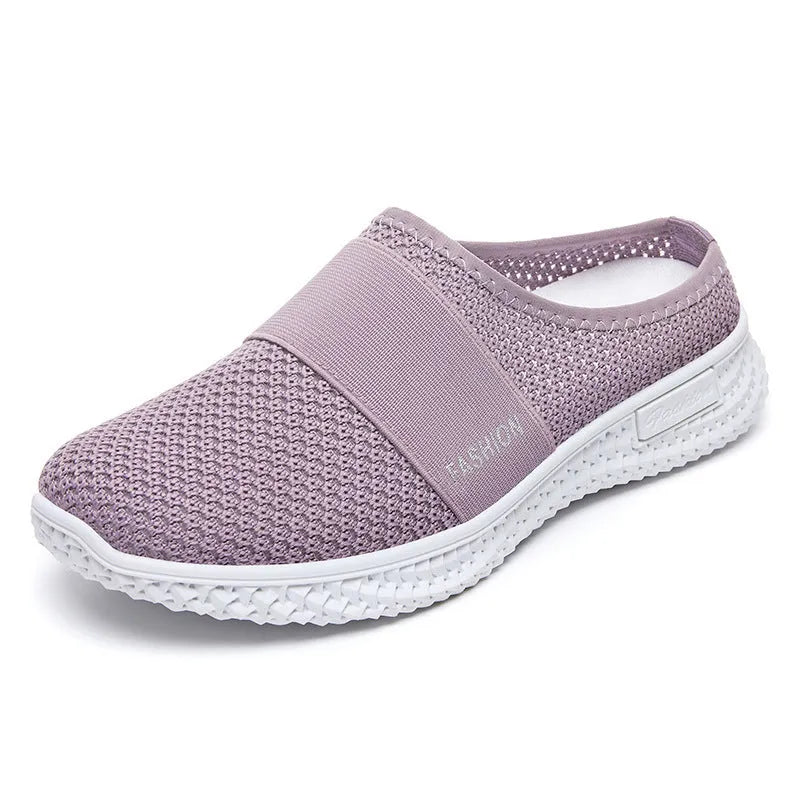 Women's breathable mesh casual shoes with hollow out design and flat heel