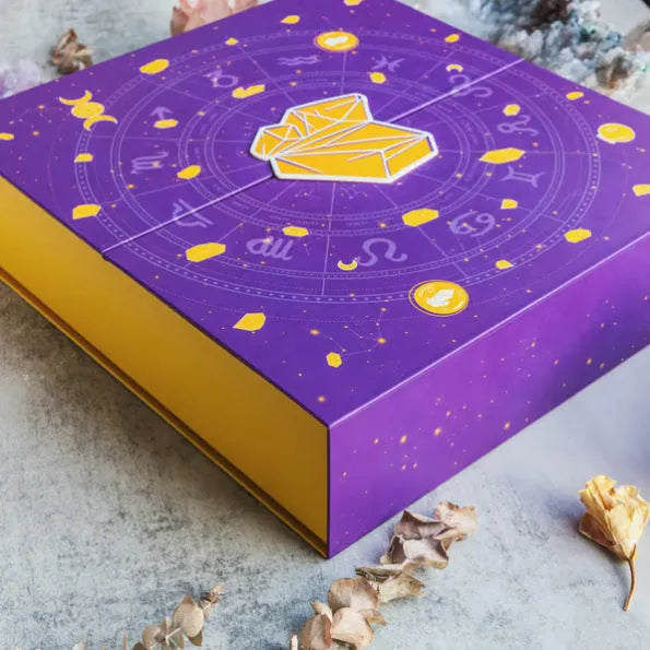 Paper Halloween countdown gift box with crystal-style design measuring 33.5cm wide
