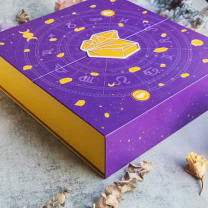 Paper Halloween countdown gift box with crystal-style design measuring 33.5cm wide
