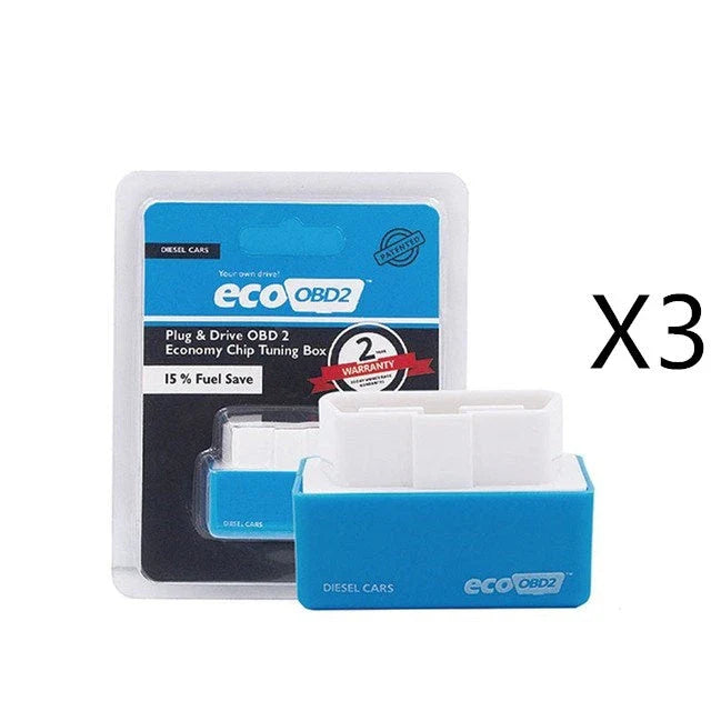 A fuel-efficient gasoline car enhancement device, the EcoOBD2 Chip Tuning Box, which can be plugged into the OBD2 port to improve fuel economy.
