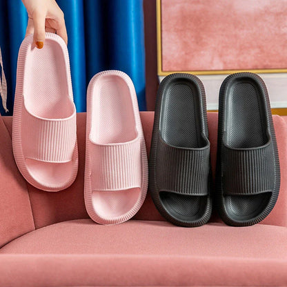 Unisex EVA slippers in various colors, including white, yellow, green, blue, black, khaki, grey, pink, and orange