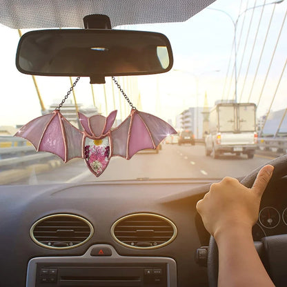 Colourful acrylic bat pendant, 15cm wide, for Halloween haunted house home decorations