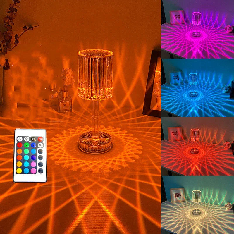 Crystal Diamond Line Atmosphere Remote Control Touch Night Light with adjustable brightness