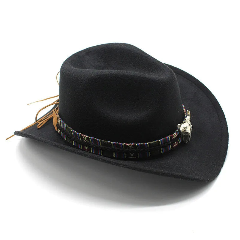 Western cowboy hat with bell crown design in polyester fabric, adjustable 56-58cm fit, shown in army green colour