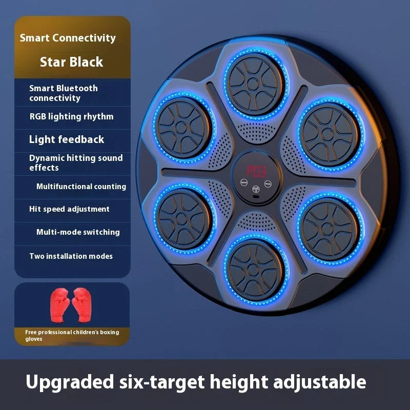 Music Boxing Machine with RGB Light and Bluetooth for indoor fitness training