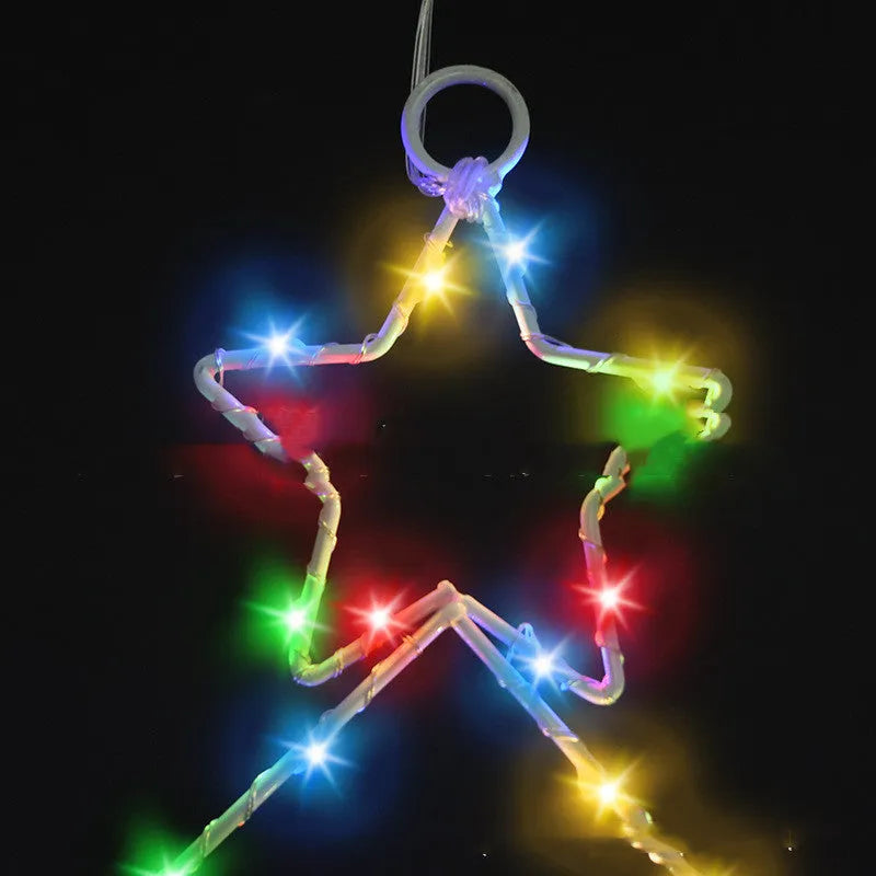 Wrought iron Christmas tree shaped LED light, white birch colour, 40x25cm, battery operated, with remote control